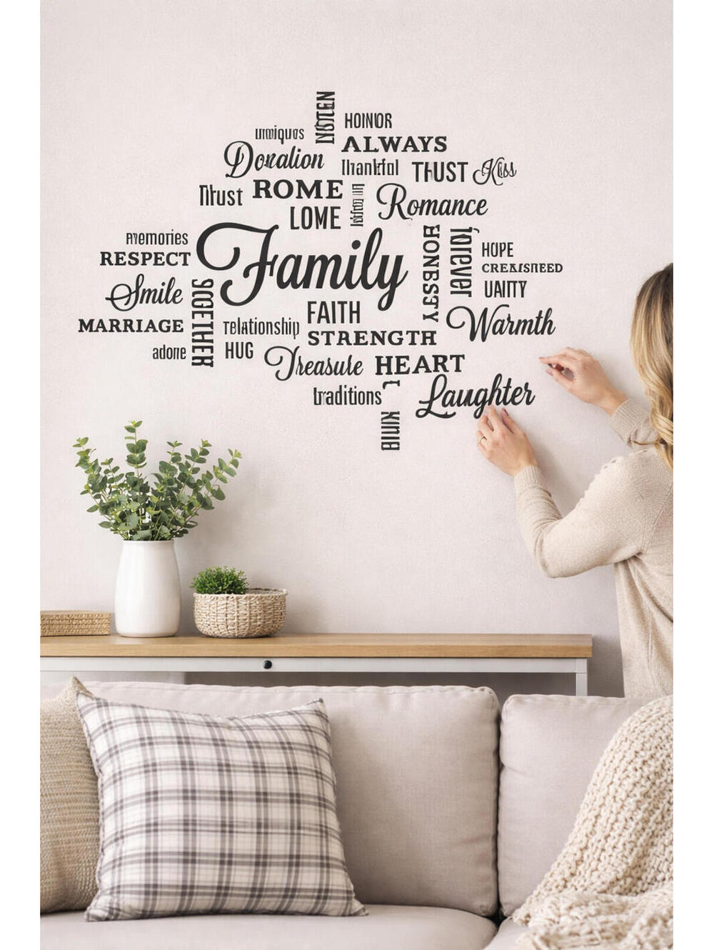 RoomMates Family Word Wall Decals – Removable Vinyl (35 Pieces)